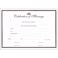 A4 white gold  certificate - celebration of marriage